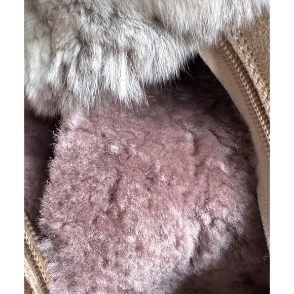Natural Fur + Shearling-Lined Winter Boots – Tan Suede Lace-Up & Zipper - Picture 7 of 10